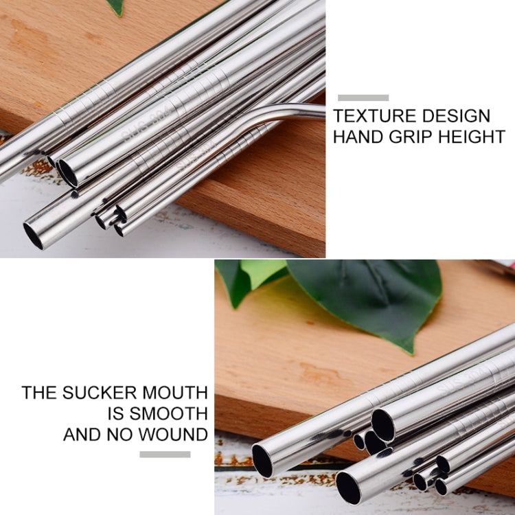 4pcs Reusable Stainless Steel Drinking Straw + Cleaner Brush Set Kit,  266*6mm, 266*6mm (Combination)
