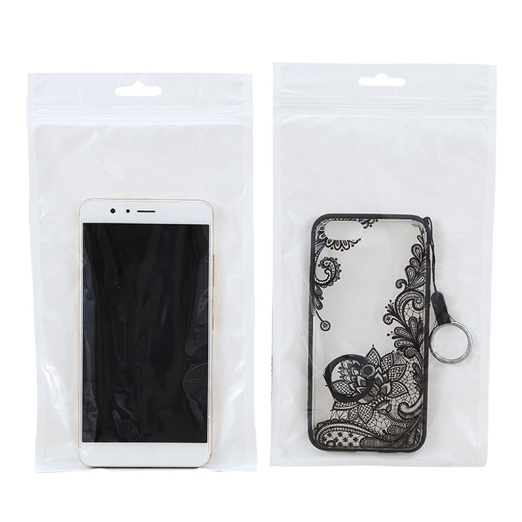 100 PCS 11cm x 18cm Hang Hole Clear Front White Pearl Jewelry Zip Lock Packaging Bag, Custom Printing and Size are welcome, 11*18cm