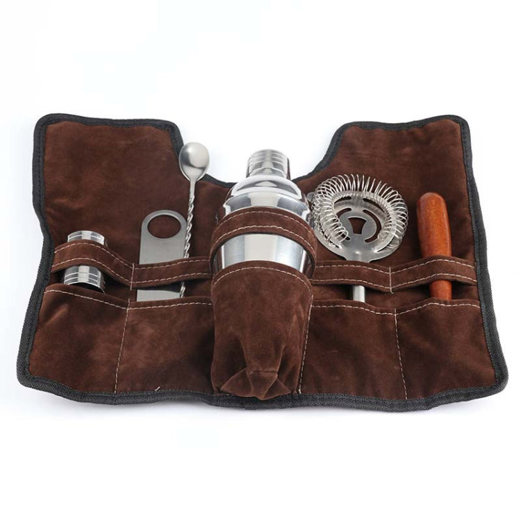 7 in 1 Stainless Steel Wine Cocktail Shaker Tools Set with Cloth Bag, Capacity: 350ml, 350ml