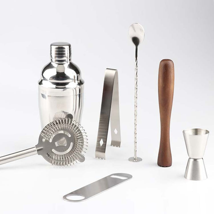 8 in 1 Stainless Steel Wine Cocktail Shaker Tools Set with Cloth Bag, Capacity: 550ml, 550ml