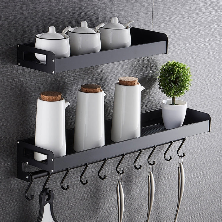 50cm 8 Hooks Kitchen Multi-function Wall Hanging Holder Seasoning Storage Rack, 50cm 8 Hooks (Silver)