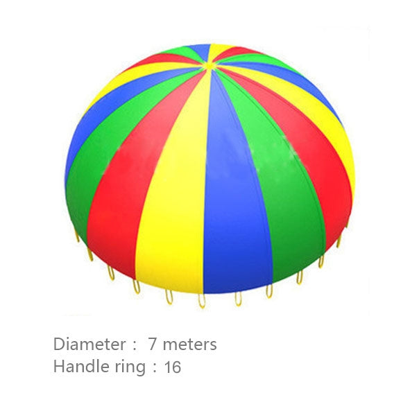 7m Children Outdoor Game Exercise Sport Toys Rainbow Umbrella Parachute Play Fun Toy with 16 Handle Straps for Families / Kindergartens / Amusement Parks, 7m  16 Handle Straps