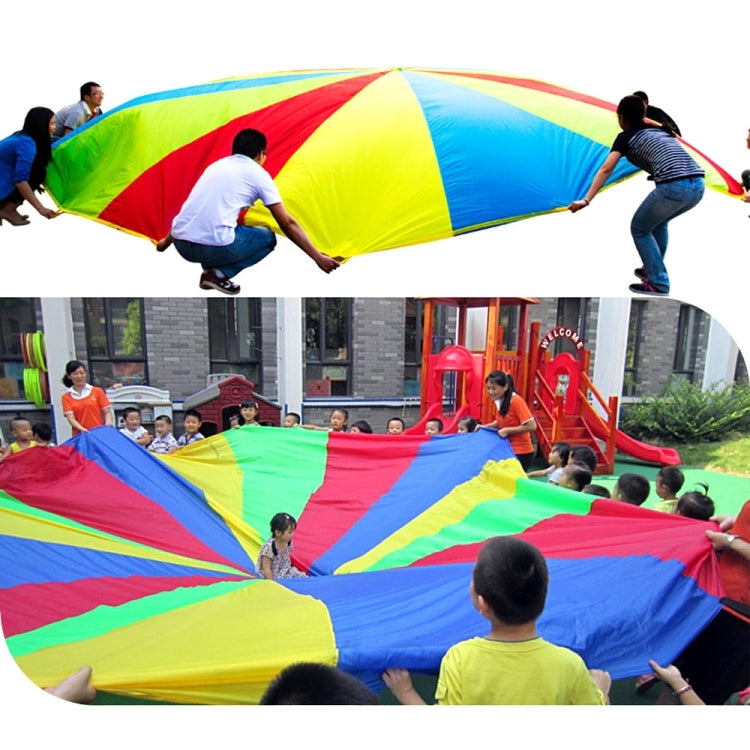 7m Children Outdoor Game Exercise Sport Toys Rainbow Umbrella Parachute Play Fun Toy with 16 Handle Straps for Families / Kindergartens / Amusement Parks, 7m  16 Handle Straps