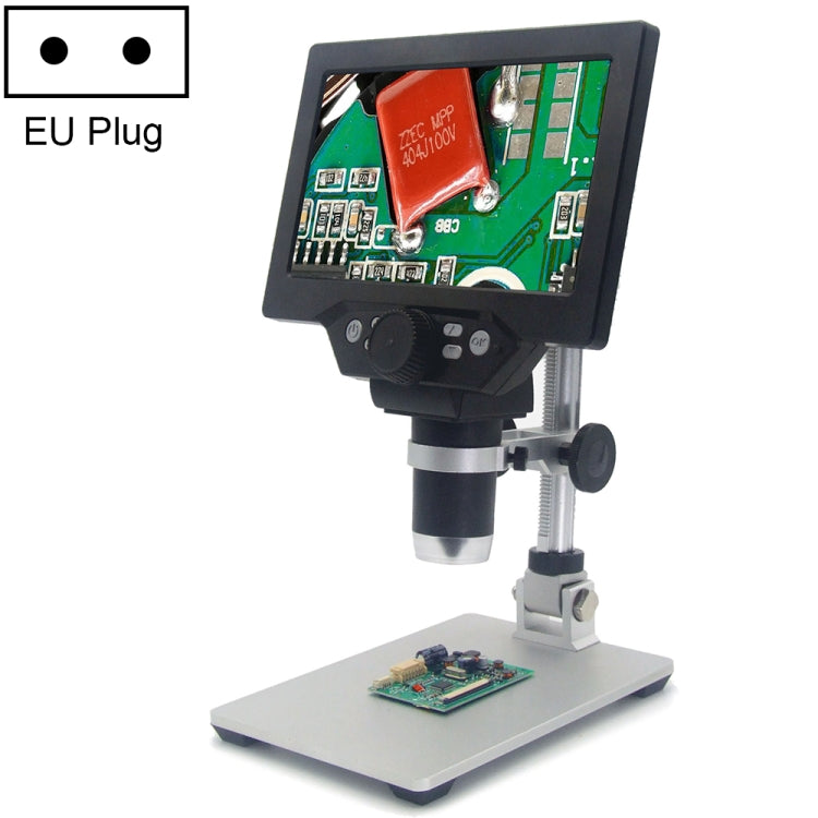 G1200 7 inch LCD Screen 1200X Portable Electronic Digital Desktop Stand Microscope, UK Plug, No Battery AU Plug, No Battery EU Plug, No Battery UK Plug, No Battery US Plug