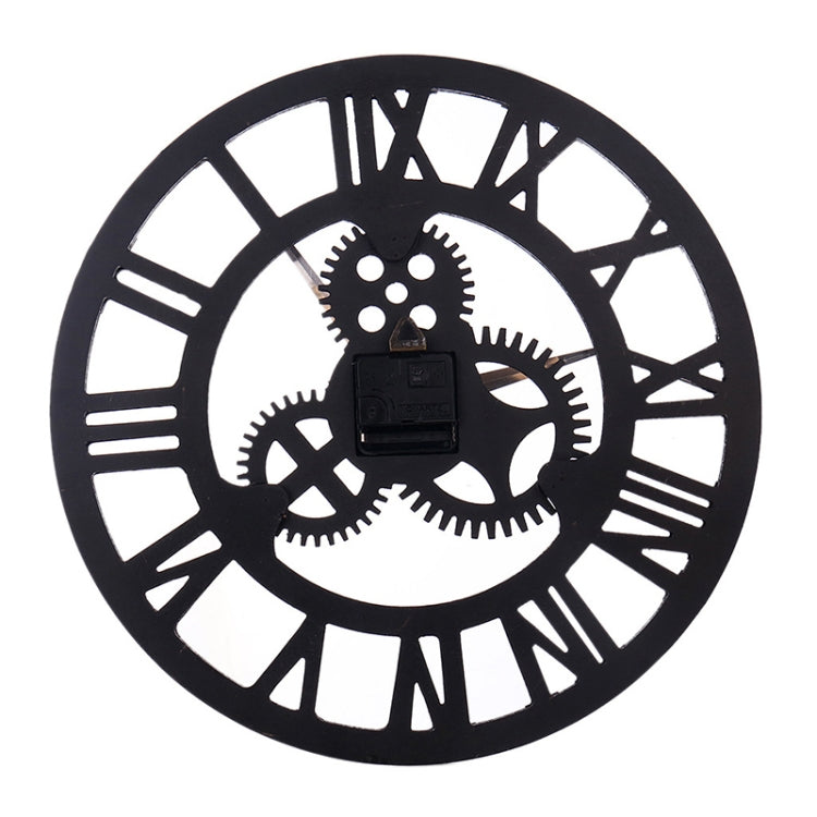 Retro Wooden Round Single-sided Gear Clock Rome Number Wall Clock, Diameter: 70cm, Rome Number 70cm, Rome Number  70cm