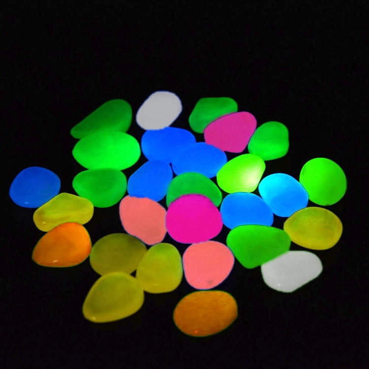 100 PCS Glow in The Dark Garden Pebbles for Walkways & Decoration and Plants Luminous Stones