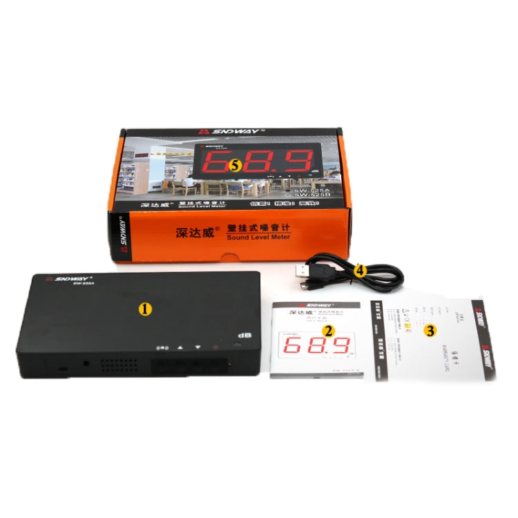 SNDWAY SW525A Wall-mounted Sound Level Meter DB Noise Tester, SW525A