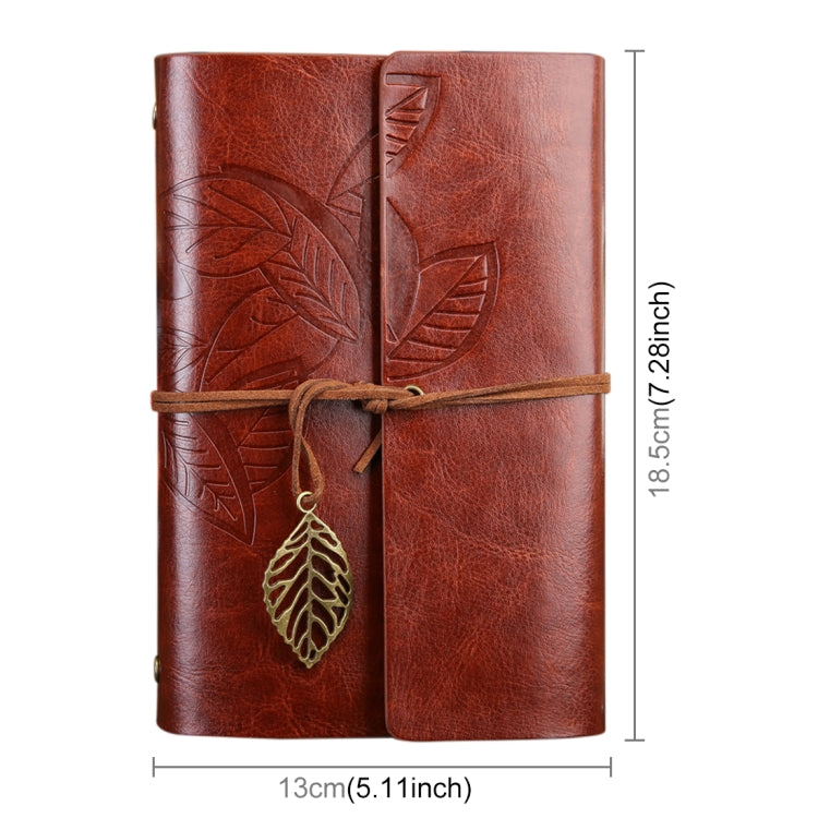 Creative Retro Autumn Leaves Pattern Loose-leaf Travel Diary Notebook, Size: M, M