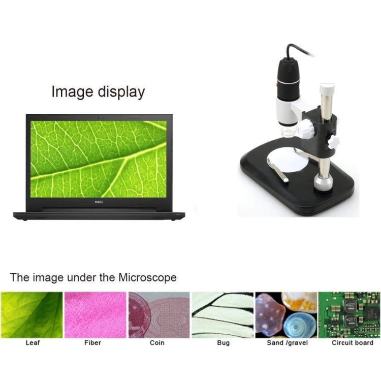 DMS-MDS800 40X-1600X Magnifier 2.0MP Image Sensor USB Digital Microscope with 8 LEDs & Professional Stand, 40X-1600X