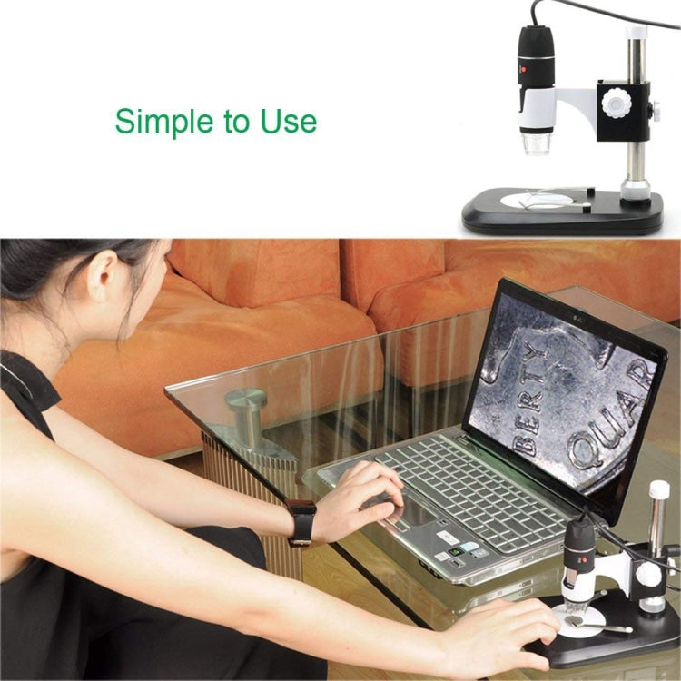 DMS-MDS800 40X-1600X Magnifier 2.0MP Image Sensor USB Digital Microscope with 8 LEDs & Professional Stand, 40X-1600X