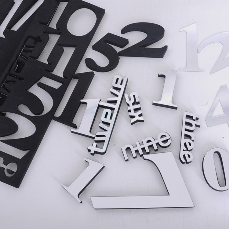 Creative 3D Mirror DIY Wall Sticker Clock, Size: 120*120cm, Size: 120*120cm(Yellow), Size: 120*120cm(Black), Size: 120*120cm(White)