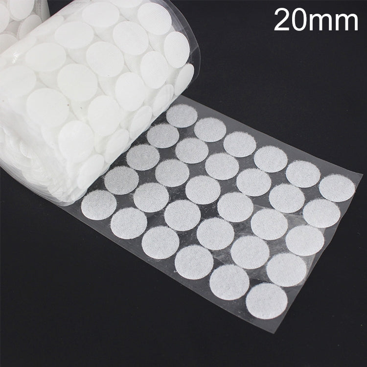 1000 PCS 20mm Round Nylon Adhesive Hook and Loop Fastener, 20mm (Black), 20mm (White)