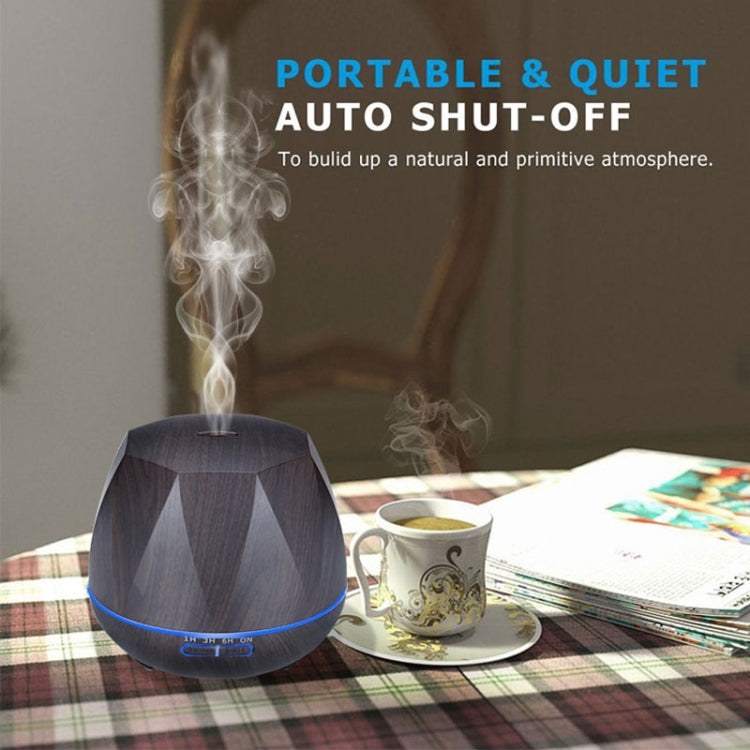 Peach Shape Wood Grain Remote Control Ultrasonic Humidifier Aromatherapy Machine Automatic Alcohol Sprayer with LED Lights, Capacity: 400mL, UK Plug (Dark Wood Color), Peach Shape Dark Wood Color, Peach Shape Light Wood Color, Diamond Dark Wood Color  ...