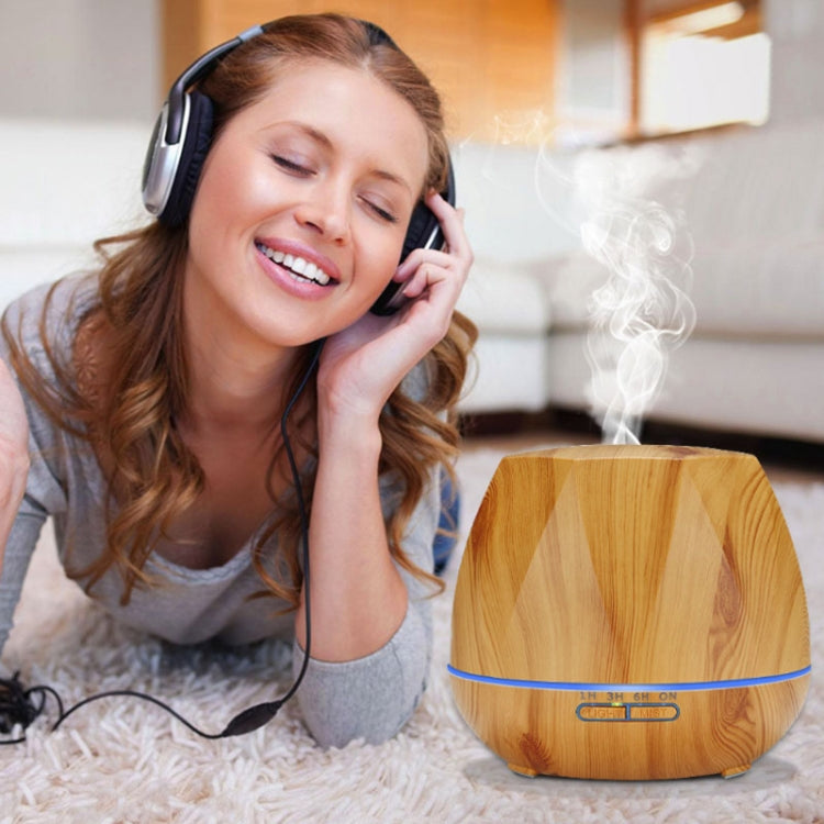 Peach Shape Wood Grain Remote Control Ultrasonic Humidifier Aromatherapy Machine Automatic Alcohol Sprayer with LED Lights, Capacity: 400mL, UK Plug (Dark Wood Color), Peach Shape Dark Wood Color, Peach Shape Light Wood Color, Diamond Dark Wood Color  ...