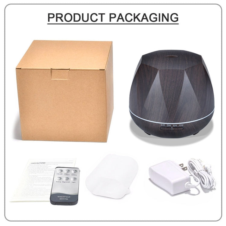 Peach Shape Wood Grain Remote Control Ultrasonic Humidifier Aromatherapy Machine Automatic Alcohol Sprayer with LED Lights, Capacity: 400mL, UK Plug (Dark Wood Color), Peach Shape Dark Wood Color, Peach Shape Light Wood Color, Diamond Dark Wood Color  ...