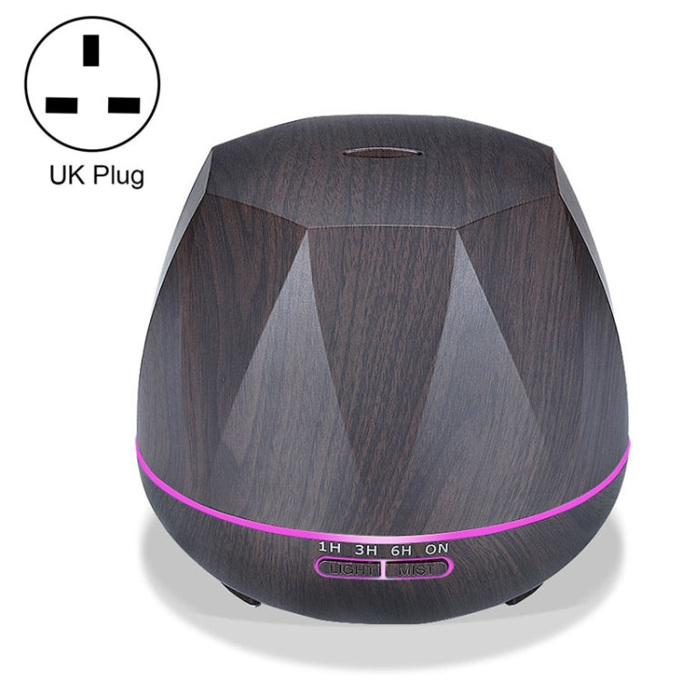 Peach Shape Wood Grain Remote Control Ultrasonic Humidifier Aromatherapy Machine Automatic Alcohol Sprayer with LED Lights, Capacity: 400mL, UK Plug (Dark Wood Color), Peach Shape Dark Wood Color, Peach Shape Light Wood Color, Diamond Dark Wood Color  ...