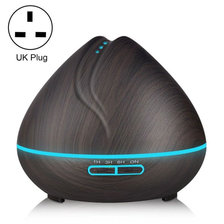 Peach Shape Wood Grain Remote Control Ultrasonic Humidifier Aromatherapy Machine Automatic Alcohol Sprayer with LED Lights, Capacity: 400mL, UK Plug (Dark Wood Color), Peach Shape Dark Wood Color, Peach Shape Light Wood Color, Diamond Dark Wood Color  ...