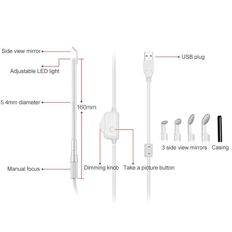 Supereyes Y003 Pet Ear Canal Nasal Cavity Waterproof Electronic Digital Endoscope, Y003
