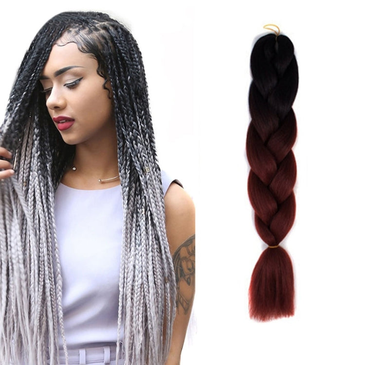 Fashion Color Gradient Individual Braid Wigs Chemical Fiber Big Braids, Length: 60cm(04 Black+Red), 04, 05, 07, 09, 10, 11, 12, 13, 14, 19, 20, 22, 23, 24, 32, 33, 39, 40, 41, 48, 52, 53, 55, 57