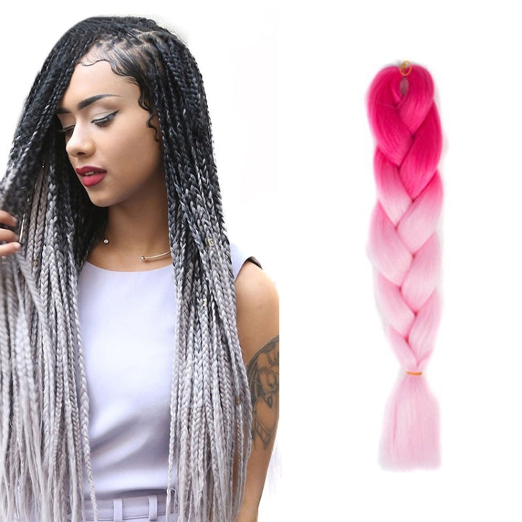 Fashion Color Gradient Individual Braid Wigs Chemical Fiber Big Braids, Length: 60cm(04 Black+Red), 04, 05, 07, 09, 10, 11, 12, 13, 14, 19, 20, 22, 23, 24, 32, 33, 39, 40, 41, 48, 52, 53, 55, 57