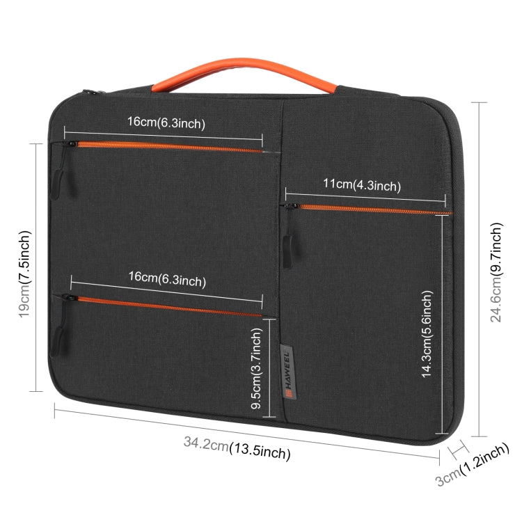 HAWEEL 13.0 inch Sleeve Case Zipper Briefcase Laptop Handbag For Macbook, Samsung, Lenovo Thinkpad, Sony, DELL Alienware, CHUWI, ASUS, HP, 13 inch -13.5 inch Laptops, 13.0-13.5 inch