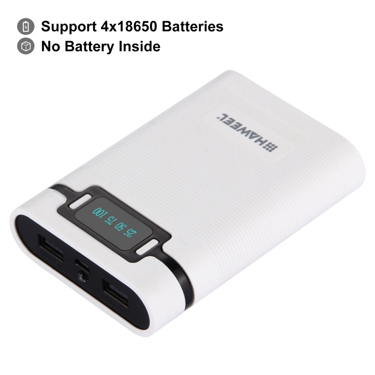 HAWEEL DIY 4 x 18650 Battery (Not Included) 10000mAh Power Bank Shell Box with 2 x USB Output & Display for iPhone, Galaxy, Sony, HTC, Google, Huawei, Xiaomi, Lenovo and other Smartphones, DIY 4 x 18650 10000mAh  Battery (US)                           ...