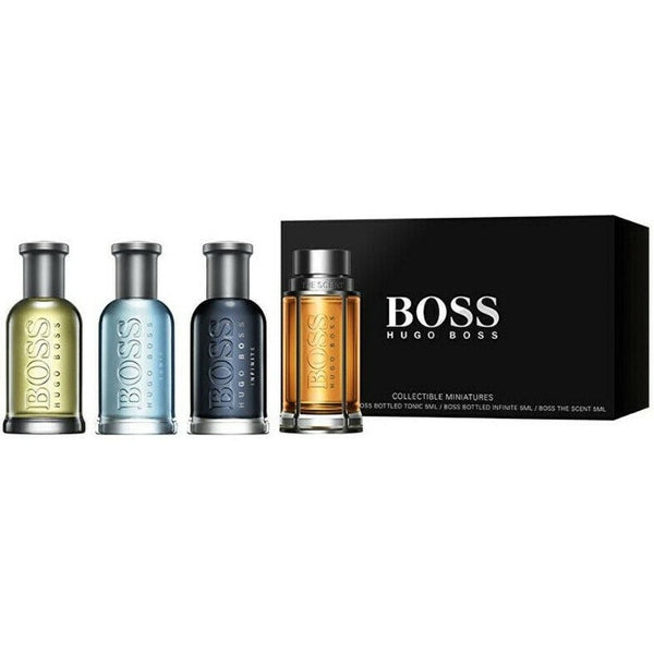 Hugo Boss Miniature Gift Set For Him 5ml Boss Bottled EDT + 5ml Boss Bottled Infinite EDT + 5ml Boss Bottled Tonic EDT + 5ml Boss The Scent EDT