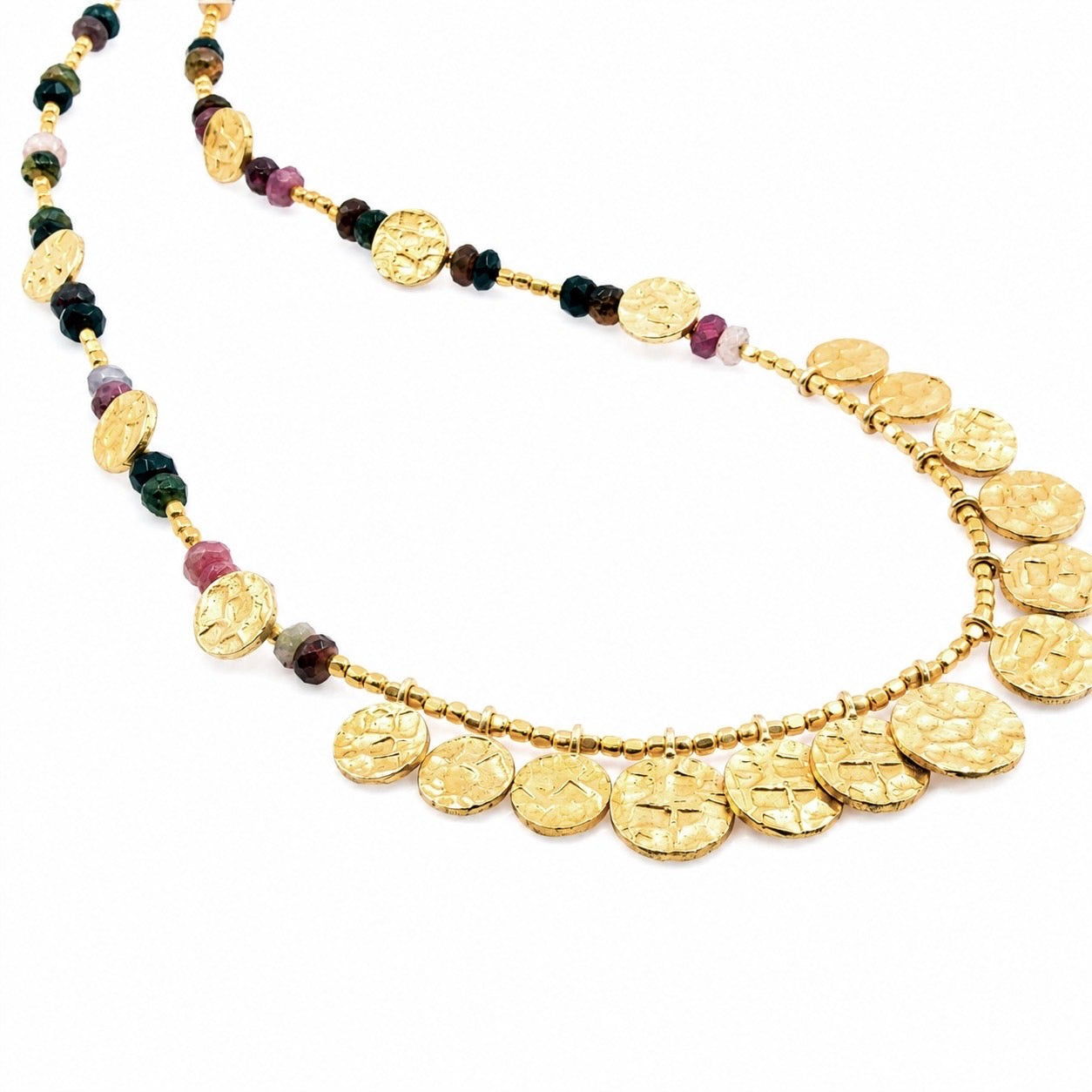 Cleo Coin Necklace: Tourmaline