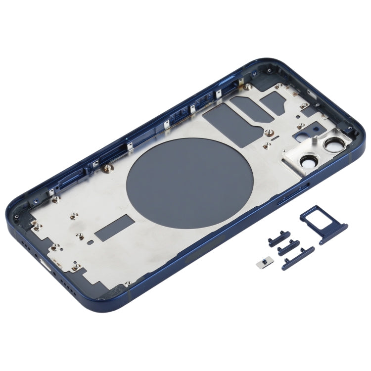 Back Housing Cover with SIM Card Tray & Side  Keys & Camera Lens for iPhone 12(White), For iPhone 12(with SIM Card Tray), For iPhone 12(with Card Tray), Back Housing Cover for 12