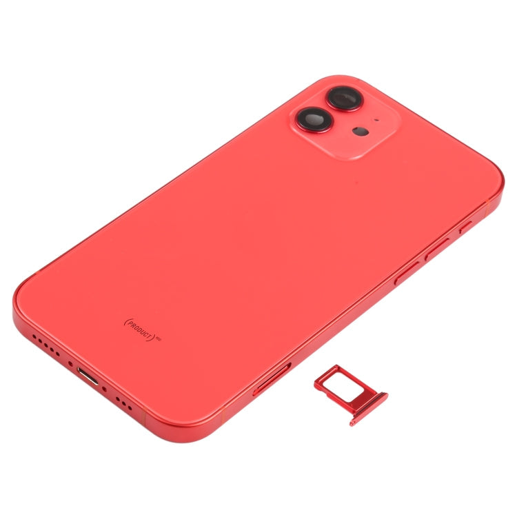 Battery Back Cover Assembly (with Side Keys & Speaker Ringer Buzzer & Motor & Camera Lens & Card Tray & Power Button + Volume Button + Charging Port & Wireless Charging Module) for iPhone 12, For iPhone 12(Assembly)
