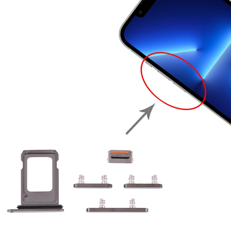 SIM Card Tray + SIM Card Tray + Side Keys for iPhone 13 Pro, For iPhone 13 Pro (double card)