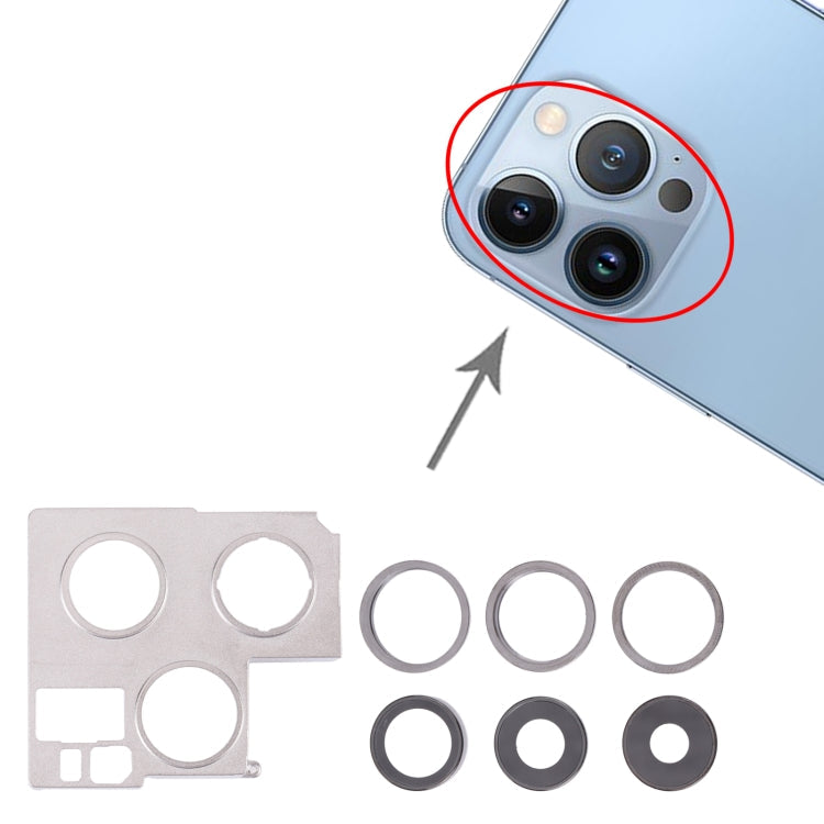 Camera Lens Cover With Retaining Bracket for iPhone 13 Pro Max(Graphite), For iPhone 13 Pro Max
