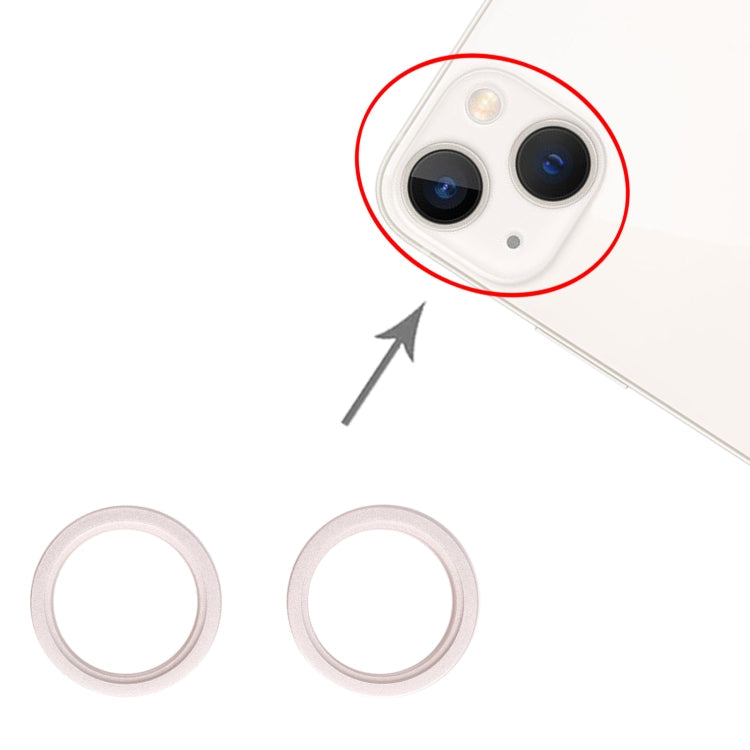 2 PCS Rear Camera Glass Lens Metal Outside Protector Hoop Ring for iPhone 13 mini, For iPhone 13 mini
