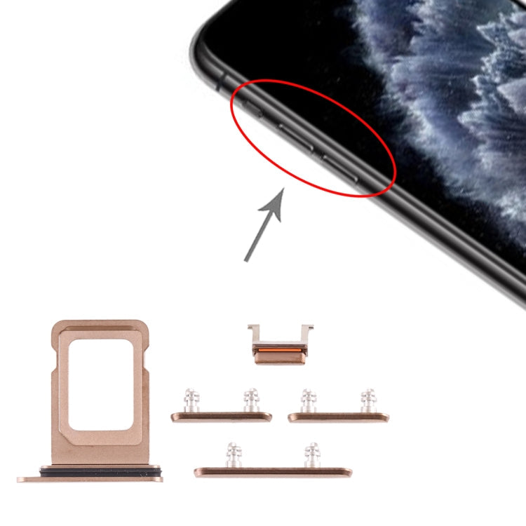 SIM Card Tray + Side Key for iPhone 11 Pro / 11 Pro Max, For iPhone 11 Pro(Single card)