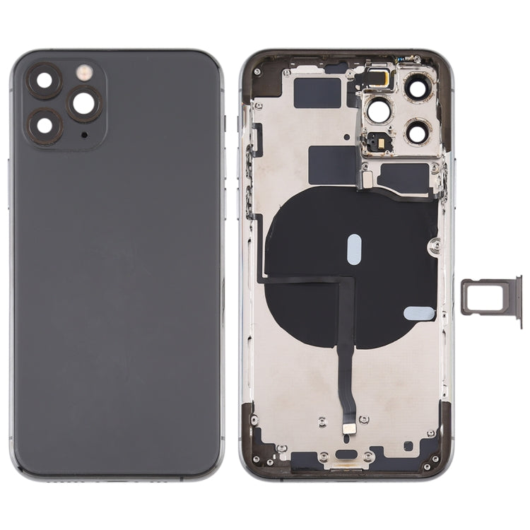 Battery Back Cover (with Side Keys & Card Tray & Power + Volume Flex Cable & Wireless Charging Module) for iPhone 11 Pro, For ip11 Pro, For iPhone11 Pro, For iPhone 11 Pro