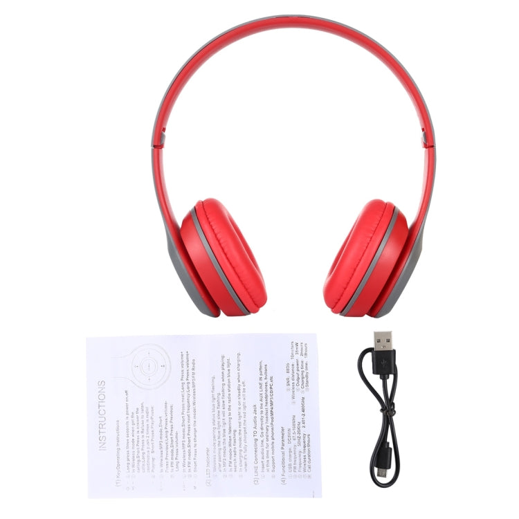 P47 Foldable Wireless Bluetooth Headphone with 3.5mm Audio Jack, Support MP3 / Call, P47 Black, P47 Blue, P47 Red, P47 White, P47 Green