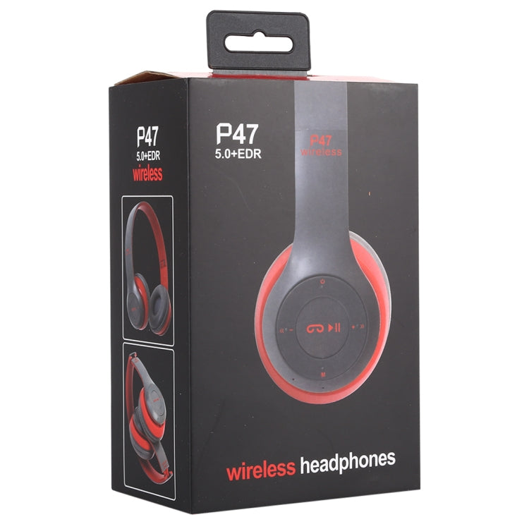 P47 Foldable Wireless Bluetooth Headphone with 3.5mm Audio Jack, Support MP3 / Call, P47 Black, P47 Blue, P47 Red, P47 White, P47 Green