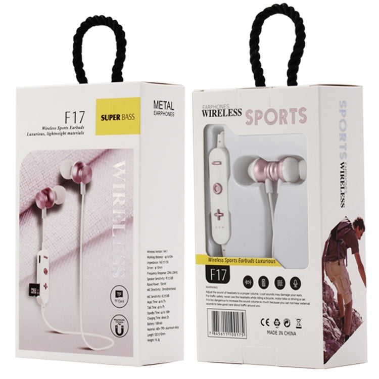 F17 Bluetooth 4.2 Hanging Neck Design Bluetooth Headset, Support Music Play & Switching & Volume Control & Answer