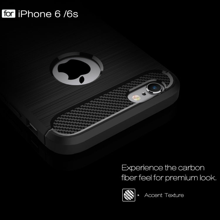 For iPhone 6 & 6s Brushed Texture Fiber TPU Rugged Armor Protective Case, For iPhone 6 & 6s