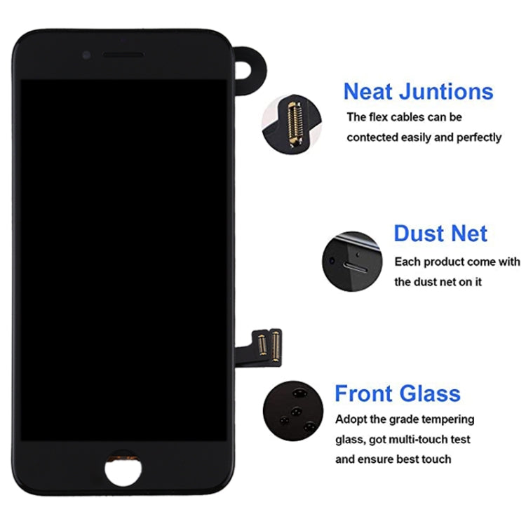 LCD Screen include Front Camera for iPhone 7, i7 White with Camera