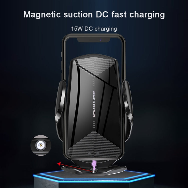 Q2 15W Universal Rotation Infrared Induction Magnetic Car Wireless Charging Mobile Phone Holder with Micro USB + 8 Pin + Type-C / USB-C Magnetic Connector, Q2 Black, Q2 Red, Q2 Silver