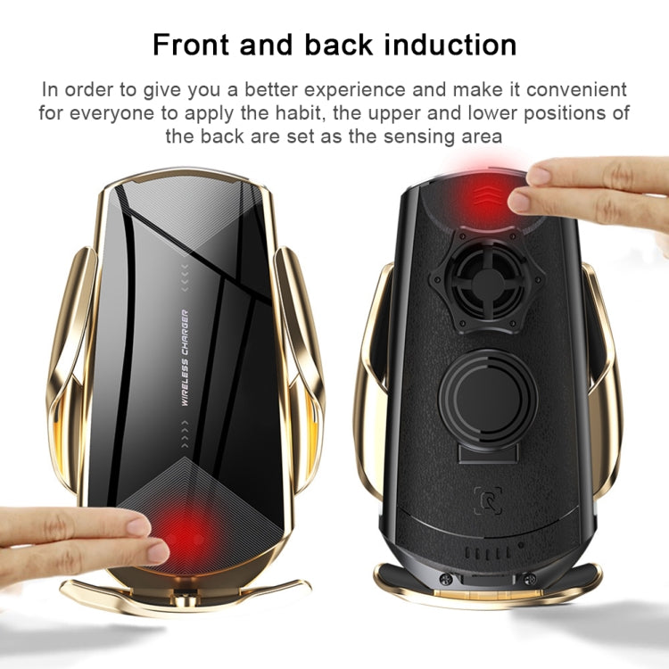 Q2 15W Universal Rotation Infrared Induction Magnetic Car Wireless Charging Mobile Phone Holder with Micro USB + 8 Pin + Type-C / USB-C Magnetic Connector, Q2 Black, Q2 Red, Q2 Silver