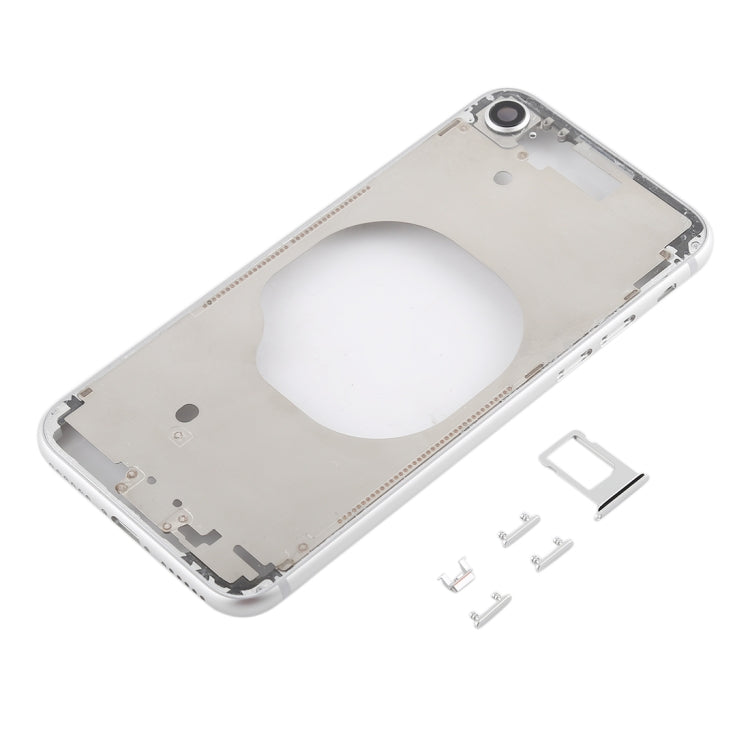 Transparent Battery Back Cover with Camera Lens Frame & SIM Card Tray & Side Keys for iPhone 8, For iPhone 8 (Transparent White), For iPhone 8 (Transparent Gold)