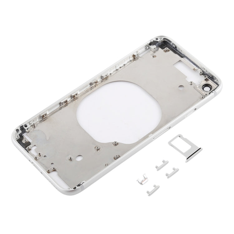 Transparent Battery Back Cover with Camera Lens Frame & SIM Card Tray & Side Keys for iPhone 8, For iPhone 8 (Transparent White), For iPhone 8 (Transparent Gold)