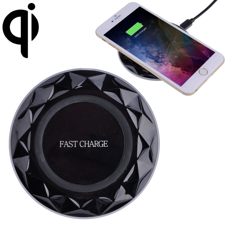 DC5V Input Diamond Qi Standard Fast Charging Wireless Charger, Cable Length: 1m, DC5V, DC5V Black