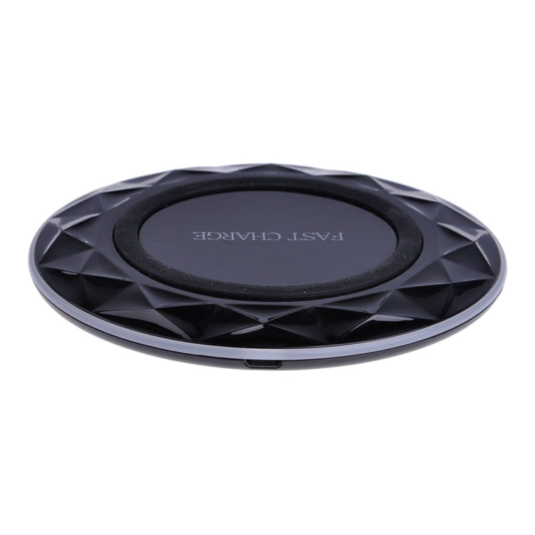 DC5V Input Diamond Qi Standard Fast Charging Wireless Charger, Cable Length: 1m, DC5V, DC5V Black