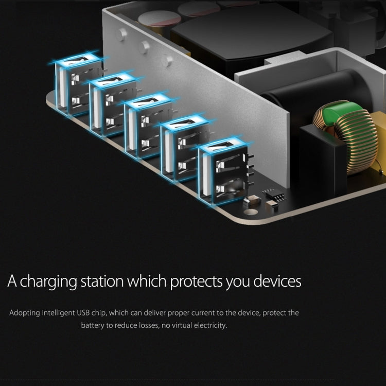 ORICO DUK-5P 40W 5 USB Ports Smart Charging Station with Phone & Tablet Stand, EU Plug