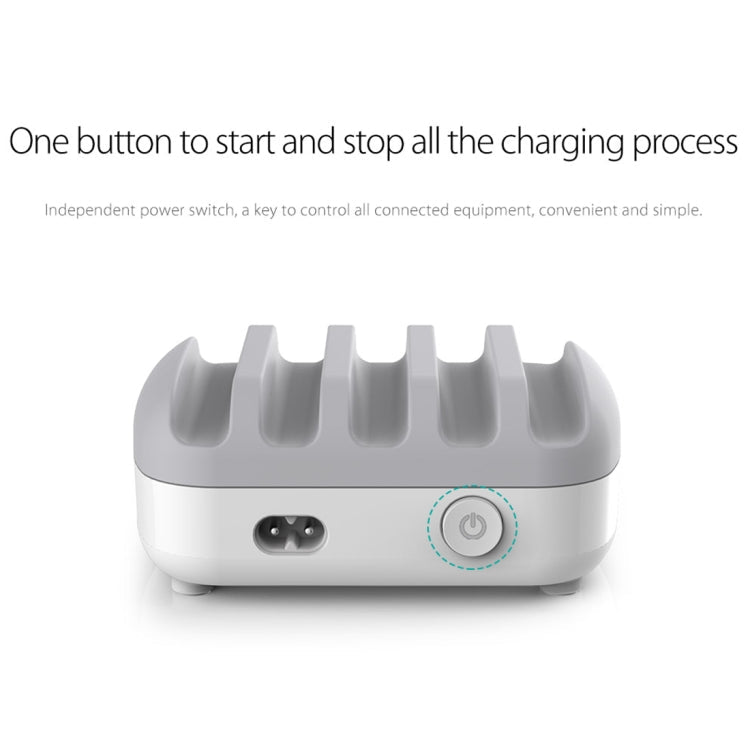ORICO DUK-5P 40W 5 USB Ports Smart Charging Station with Phone & Tablet Stand, EU Plug
