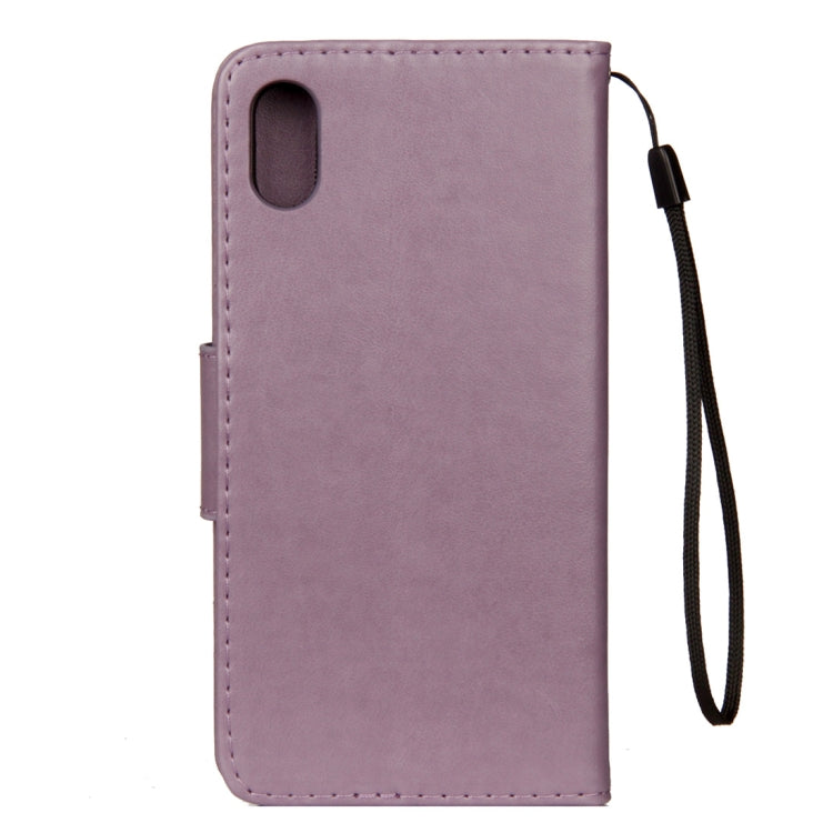 For iPhone XR Embossed Butterfly Pattern Horizontal Flip Leather Case with Card Slot & Holder & Wallet & Lanyard, For XR
