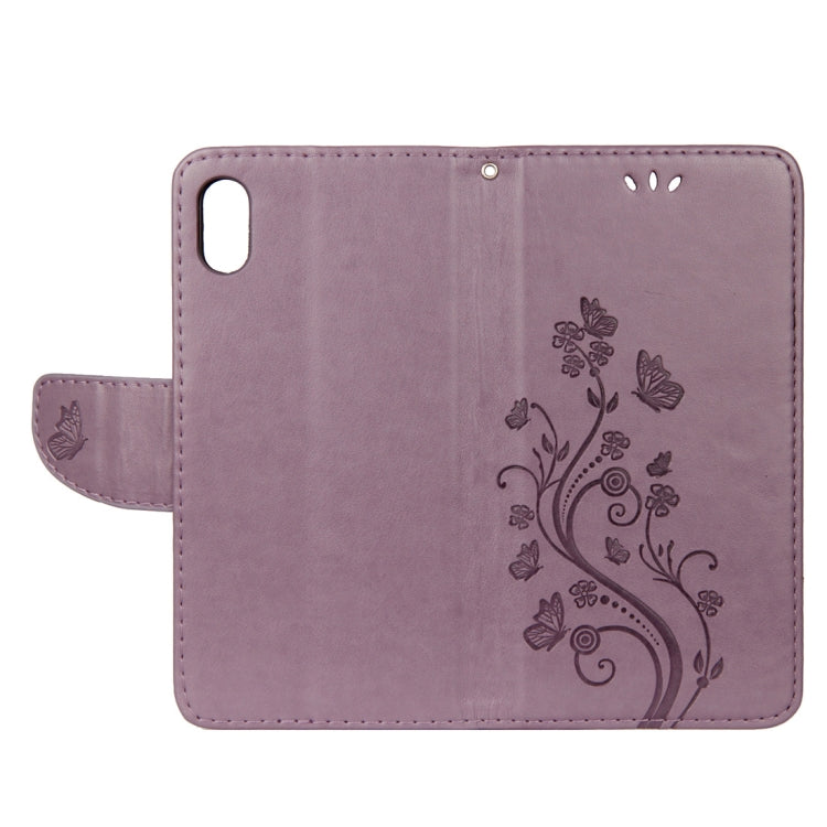 For iPhone XR Embossed Butterfly Pattern Horizontal Flip Leather Case with Card Slot & Holder & Wallet & Lanyard, For XR